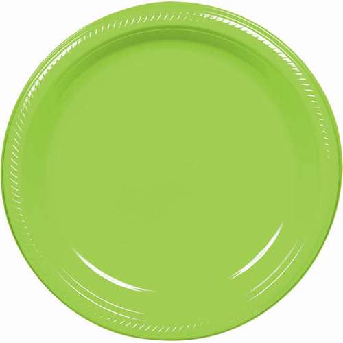 Red Plastic Dinner Plates, 10.25in, 50ct