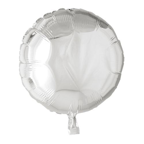 Silver Round Shape 18in Mylar Balloon