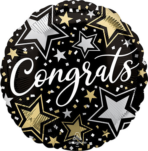 Congrats Stars 17in Metallic Balloon