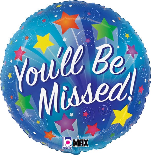 You'll be Missed Stars 18in Metallic Balloon