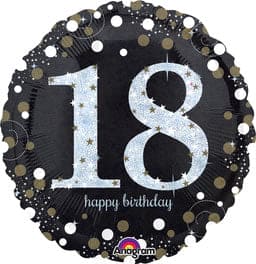 Happy 18th Birthday Metallic Balloon 18in