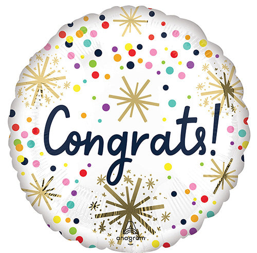 Confetti Sprinkle Congrats 18in Metallic Balloon