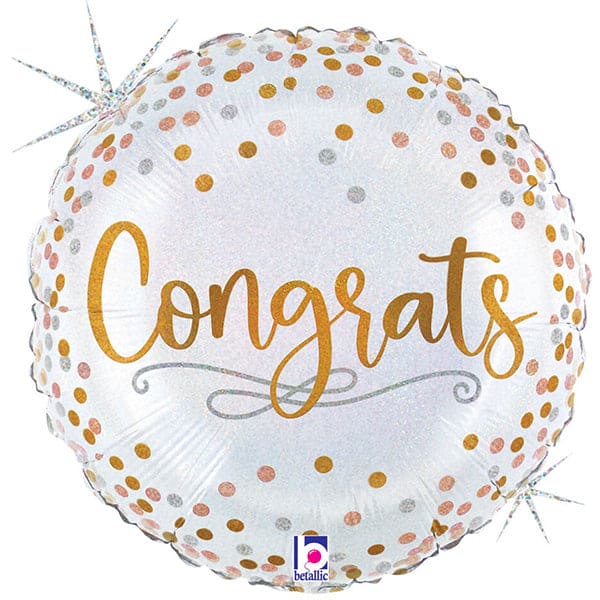 Congrats Confetti 18in Metallic Balloon