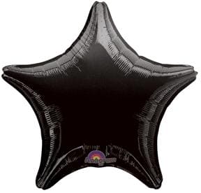 19" Black Star Shaped Metallic Balloon