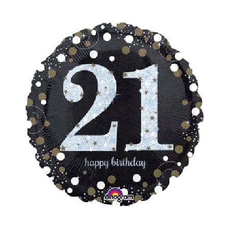 Sparkling 21st Birthday 18in Metallic Balloon