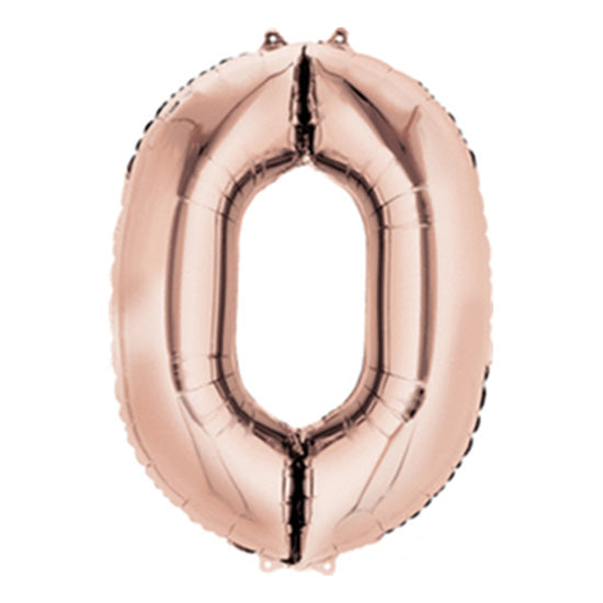 Number 0 Rose Gold 40in Mylar Balloon