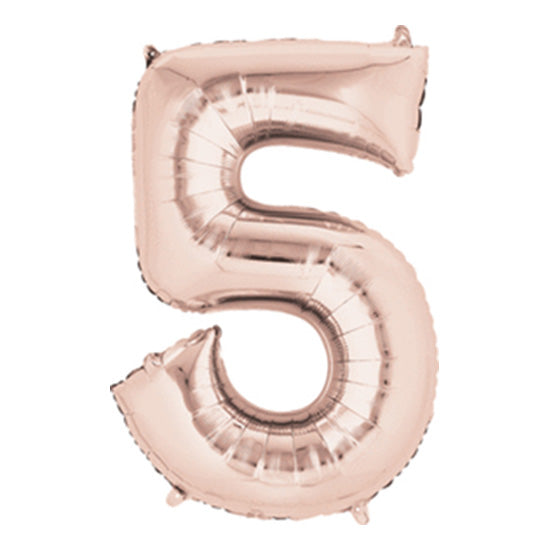 Number 5 Rose Gold 40in Mylar Balloon