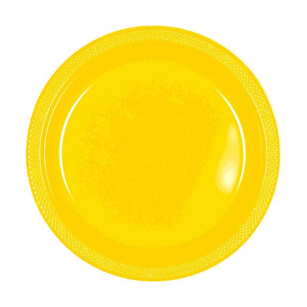 Yellow Sunshine 7in Round Luncheon Plastic Plates