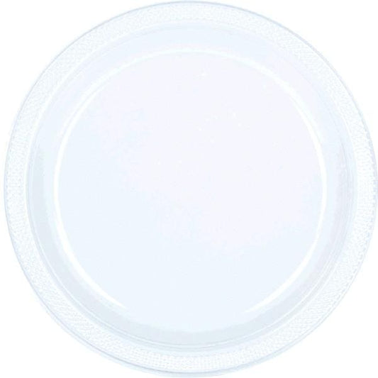 Clear 9in Round Dinner Plastic Plates 20 Ct