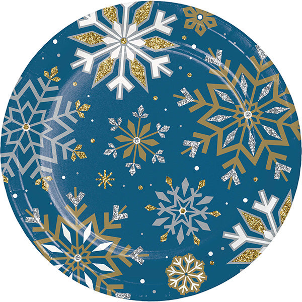 Whimsical Winter 9in Round Dinner Paper Plates 8ct