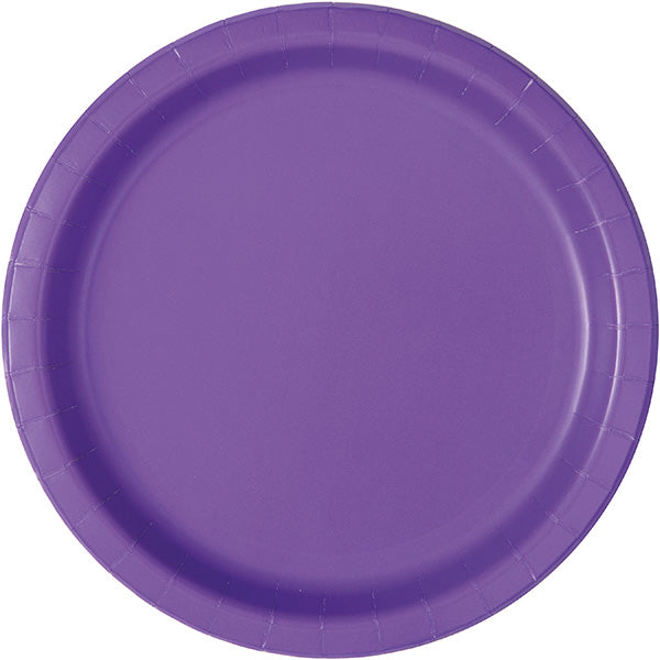 Purple 9in Round Dinner Paper Plates 20ct