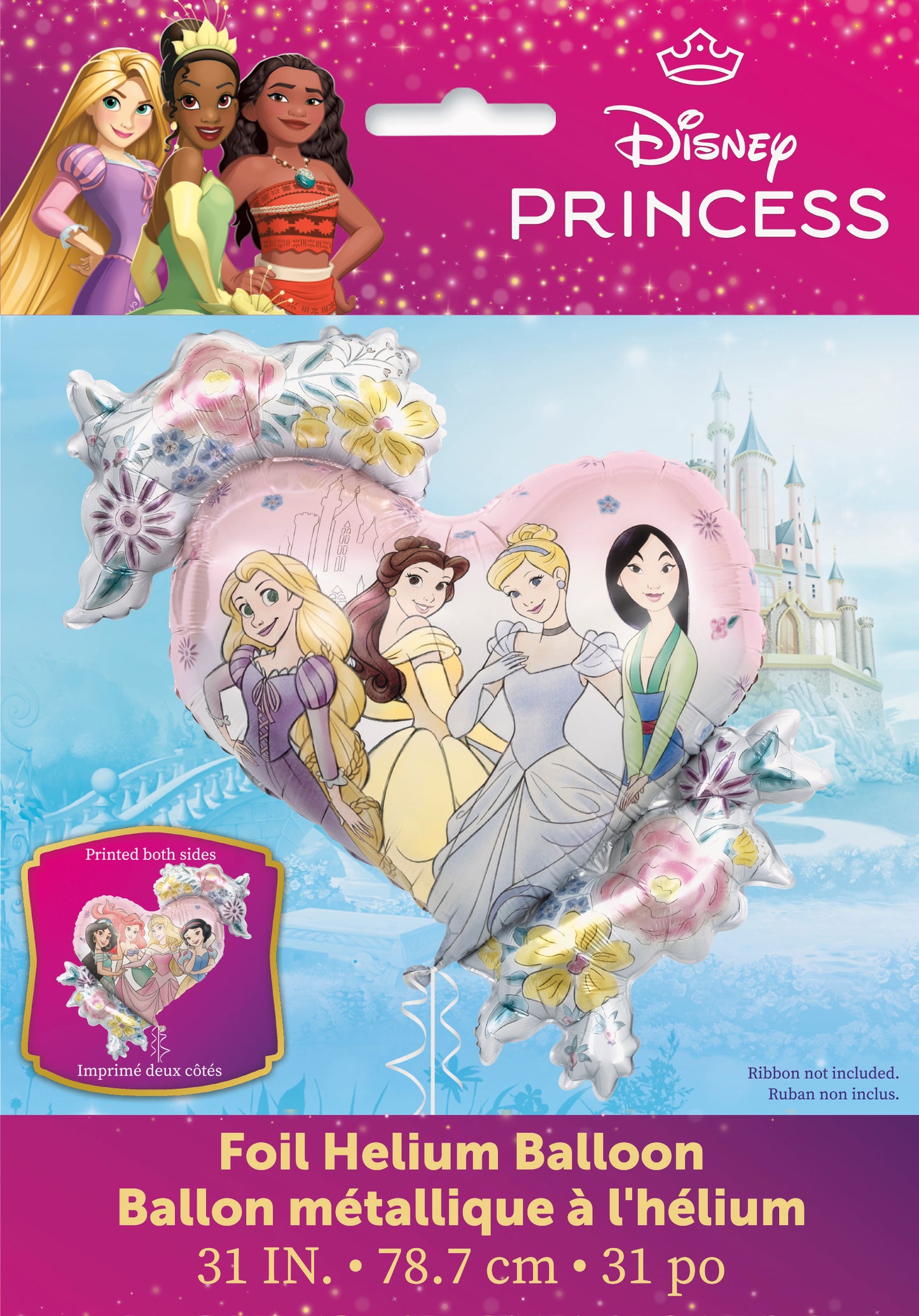 Disney Princess Heart & Flowers Shaped 32in Foil Balloon 1ct