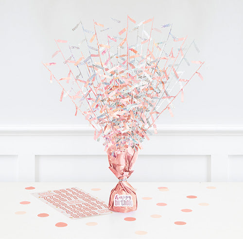 Birthday Glitz Rose Gold Balloon Weight Centerpiece