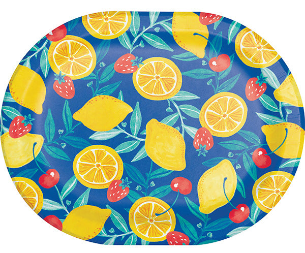 Fresh Fruit 10 x 12in Oval Paper Platters 8ct