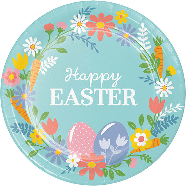 Easter Frills 9in Round Dinner Paper Plates 8ct