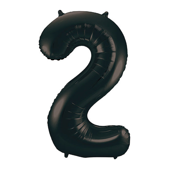 34in Number 2 Black Mylar Balloon