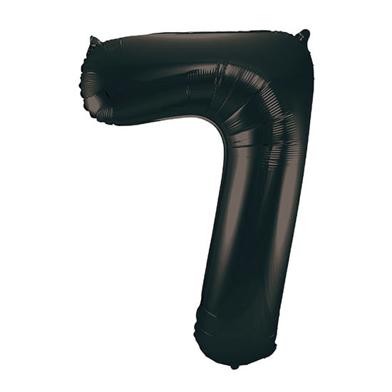 34in Number 7 Black Mylar Balloon