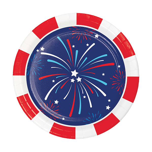 Lady Liberty 7in Round Luncheon Paper Plates 8ct