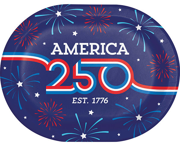 Lady Liberty 250th Oval Paper Platters 8ct