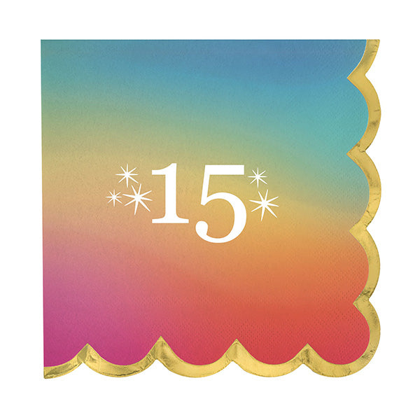 Digital Dream 15th Beverage Napkins 16ct