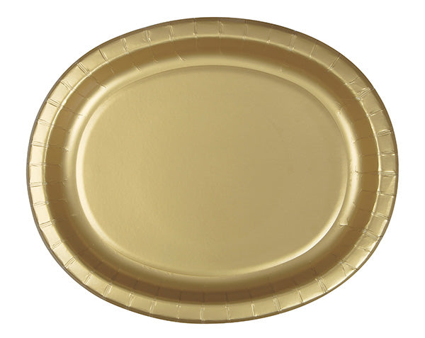 Gold Solid Oval Plates 8ct