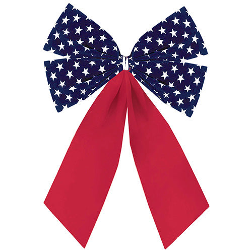 Patriotic Flocked Small 10 x 7in Fabric Bow