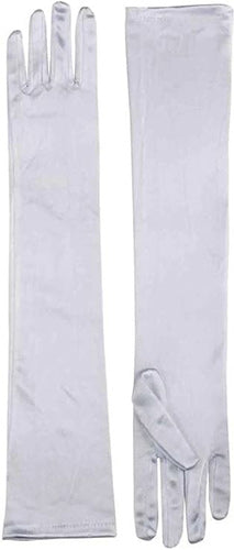 Long Satin Dress Adult Gloves White