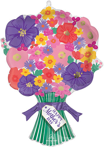 Mother's Day Floral Bouquet 30in Metallic Balloon