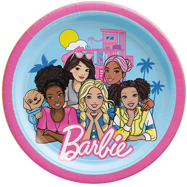 Barbie Party 9in Round Dinner Paper Plates 8ct