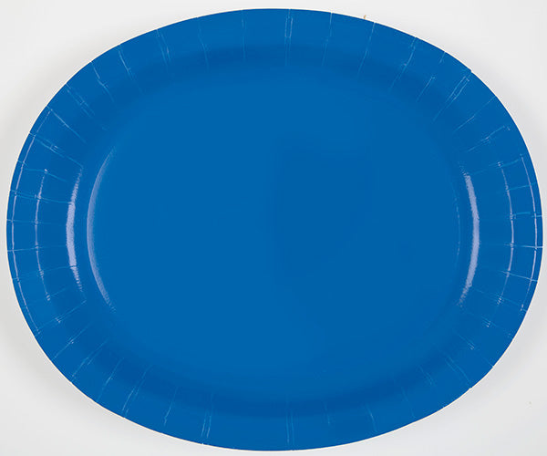 Royal Blue Solid Oval Paper Plates 8ct