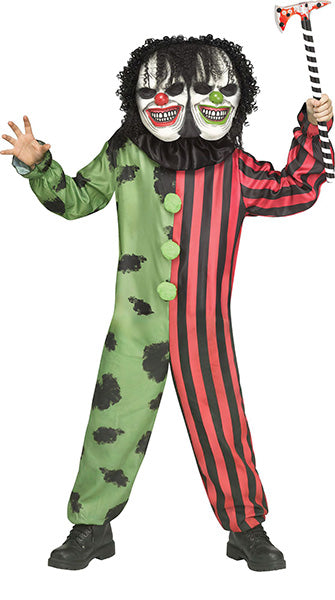 Two Headed Clown Kids Costume