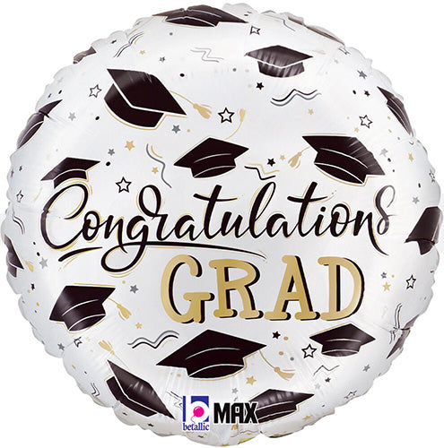 Congratulations Grad Hats 18in Metallic Balloon