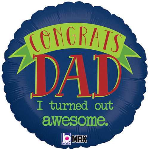 Awesome Dad 18in Metallic Balloon