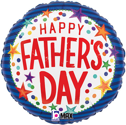 Father's Day Stars 18in Metallic Balloon