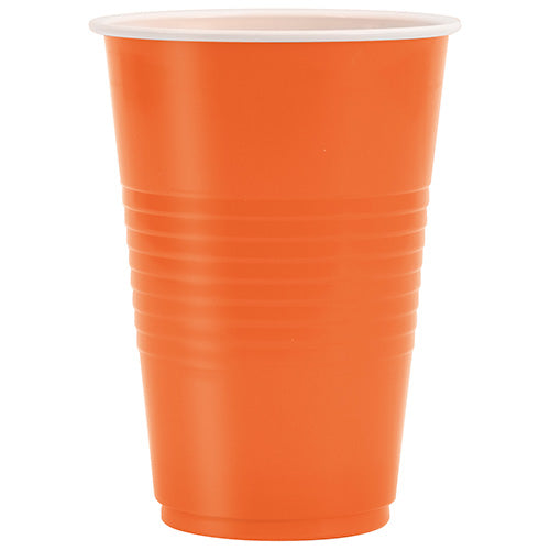 Pumpkin Orange 16oz Plastic Cups 50ct