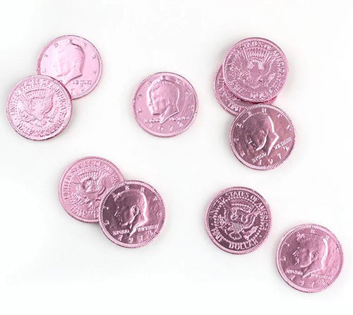 Fort Knox Pink Chocolate Coins 8.1oz Mesh Bag