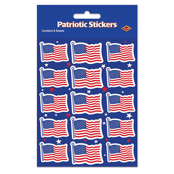 American Flag Patriotic Stickers 4ct