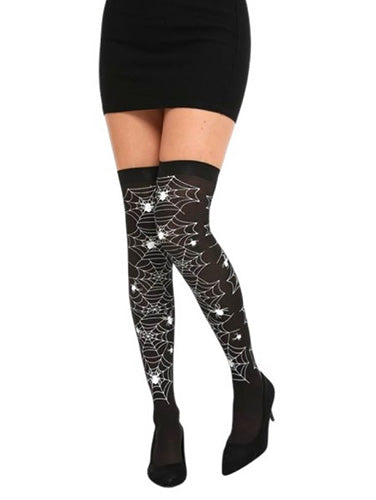 Spiderweb Thigh High Tights