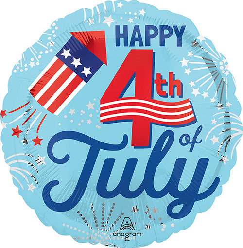 4th of July Bursts 17in Metallic Balloon