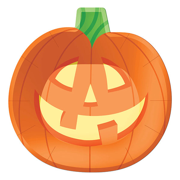Pumpkin Shaped 9in Dinner Paper Plates 8ct