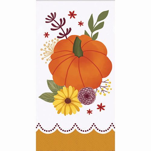 Petals and Pumpkins Paper Guest Towels 16ct
