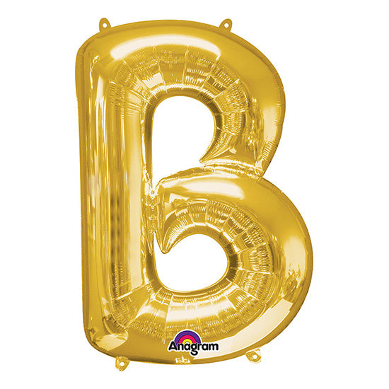 Letter B Gold 33in Metallic Balloon