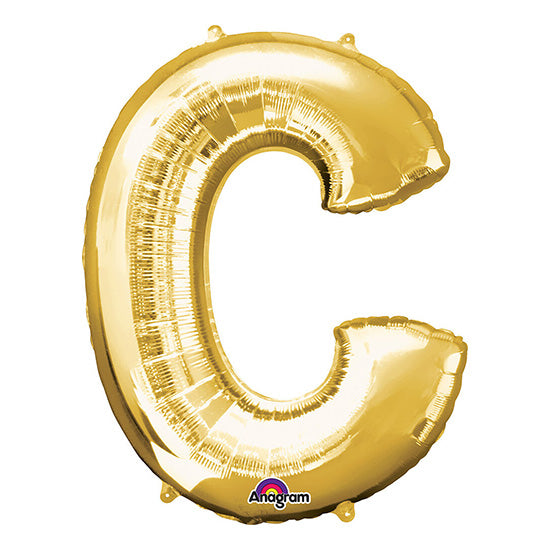 Letter C Gold 33in Matallic Balloon