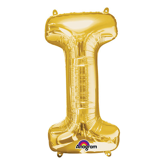 Letter I Gold 33in Metallic Balloon