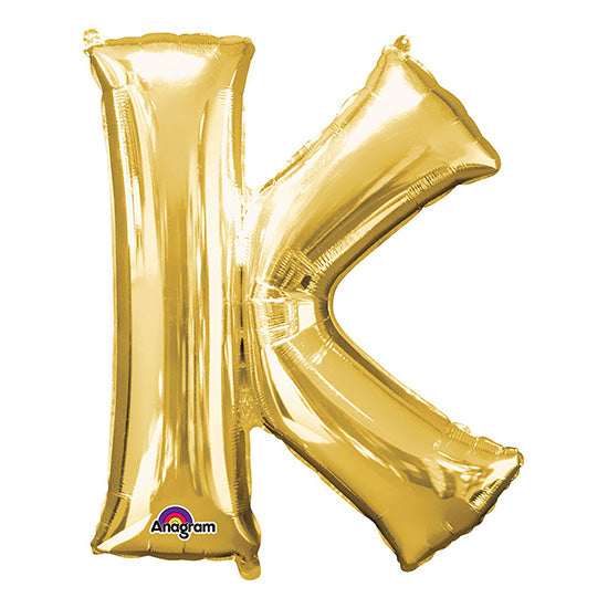 Letter K Gold 33in Metallic Balloon
