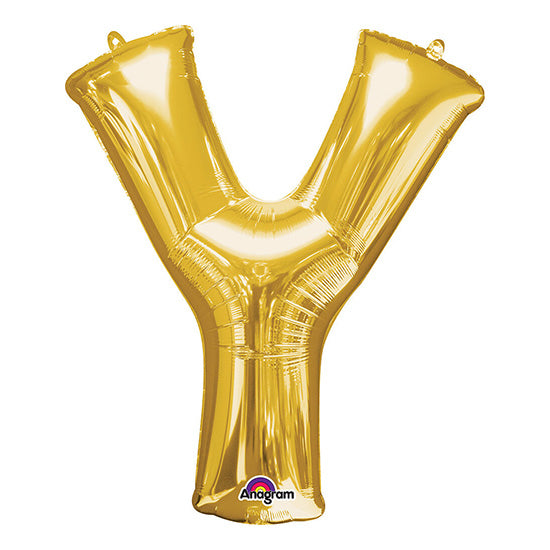Letter Y Gold 33in Metallic Balloon