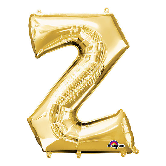 Letter Z Gold 33in Metallic Balloon