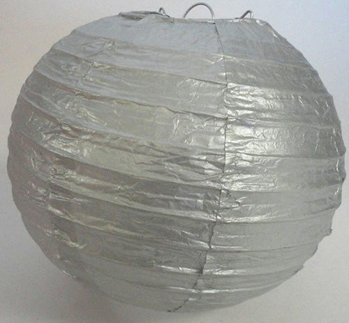 Paper Lantern 12in Metallic Silver