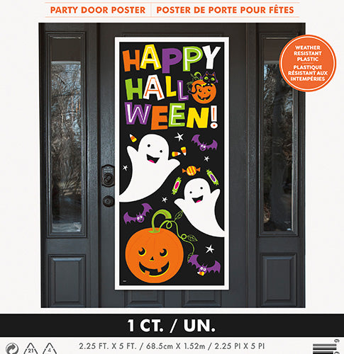 Cat & Pumpkin Door Poster
