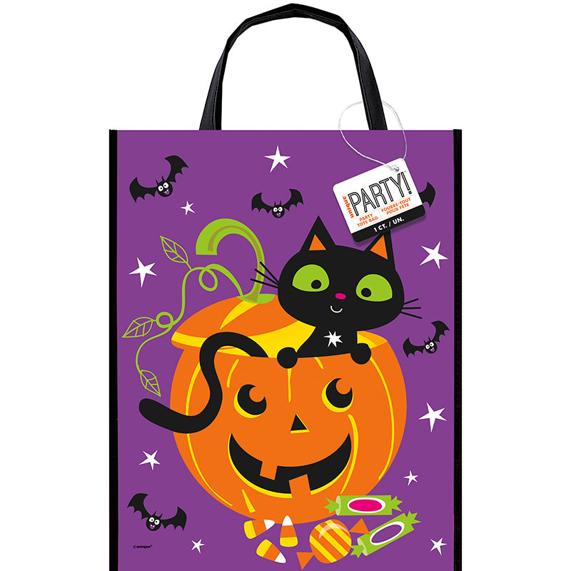 Cat & Pumpkin 12in x 15in Tote Bag